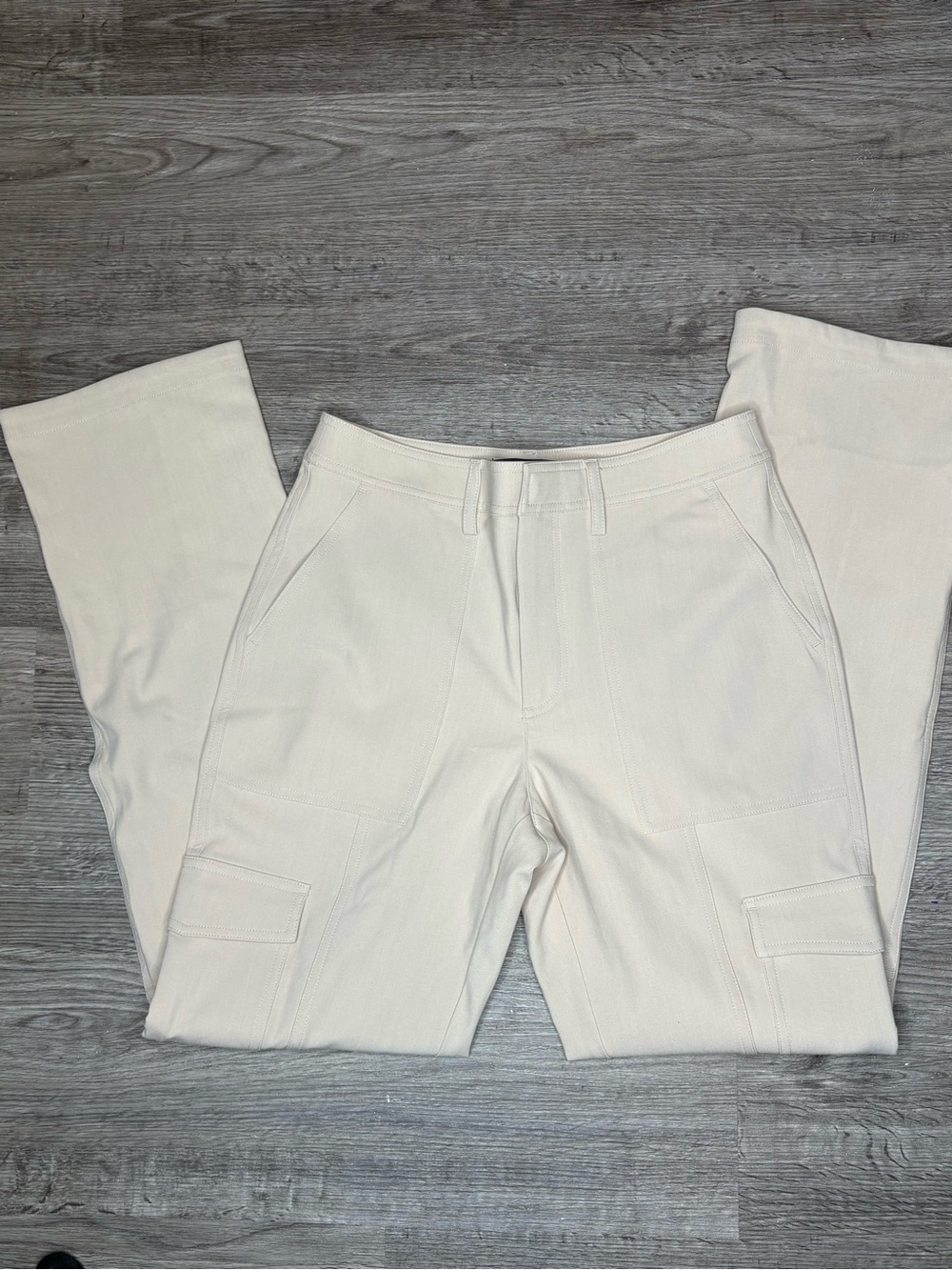 Boston Proper Cream Cargo Pants - Stylish Utility Trousers